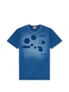 Diesel T-shirt With Shadow-effect Patches In Blue