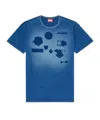 Diesel T-shirt With Shadow-effect Patches In Blue
