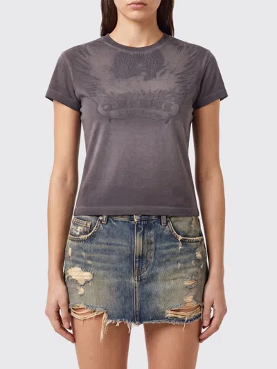 Diesel T-shirt Woman Color Wine In Brown
