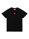 Diesel Jersey T-shirt With Red D Patch In Black