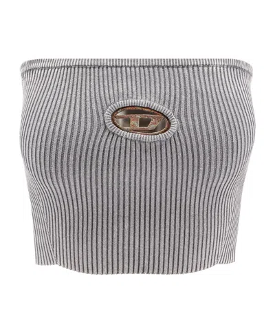 Diesel Cropped Tube Top In Grey