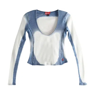 Pre-owned Diesel T-ulio Long-sleeve Top 'blue' | Women's Size S