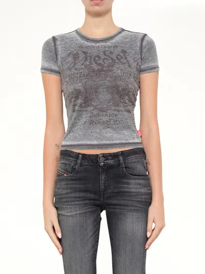Diesel T-uncuties-long-aa3 T-shirt In Gray