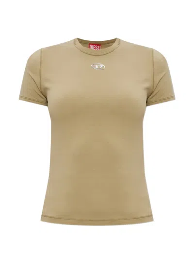 Diesel T-uncutieslong-od Logo-plaque T-shirt In Neutral