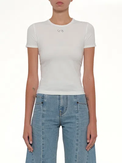 Diesel T-uncutieslong-od T-shirt In White