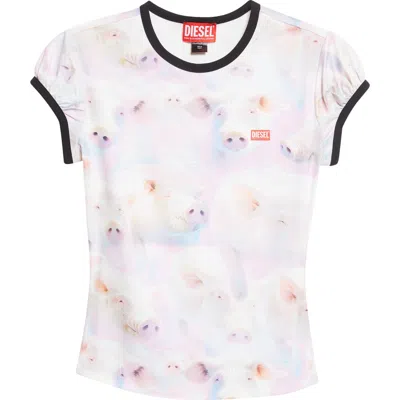 Diesel ® T-unkyp Pig Print Ringer T-shirt In Multi