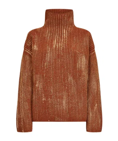 Diesel Brown Ribbed Wool-blend M-amet Sweater