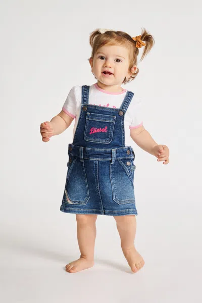 Diesel Kids' Jumpsuit With Logo In Blue