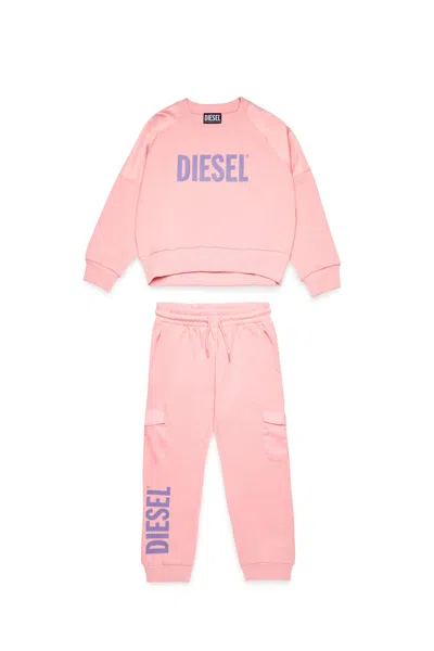 Diesel Kids' Tracksuit With  Logo In Pink