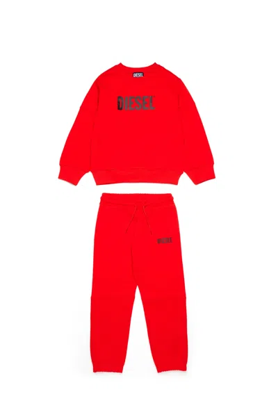 Diesel Tracksuit With  Logo In Red