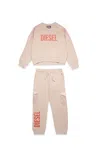 Diesel Logo Cargo Tracksuit Set In Sand