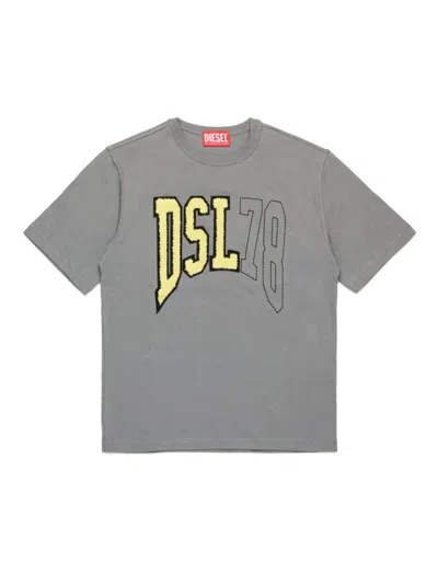 Diesel Kids' Twashn Over T-shirt In Grey