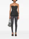 Diesel Fitted Strapless Top With Textured Boucle In Gray