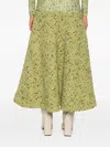 Diesel Tweed-textured Flared Midi Skirt In Green