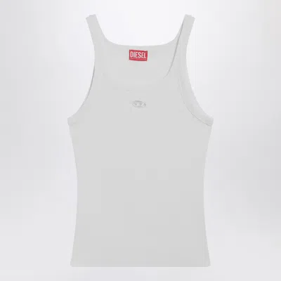 Diesel T-wife White Tank Top With Laser-cut Oval D Women