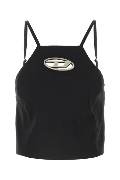 DIESEL DIESEL BLACK STRETCH POLYESTER BLEND T-WILIGHT TOP
