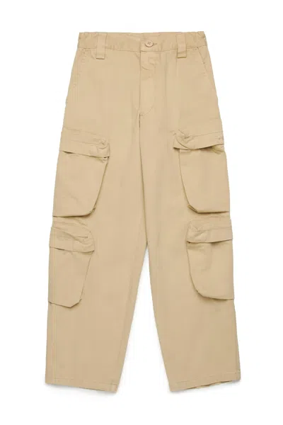 Diesel Kids' Twill Cargo Pants In Beige