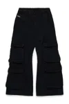 Diesel D-sire-cargo-d L.30 Black Denim Cargo Pant - D Sire Cargo D In Black