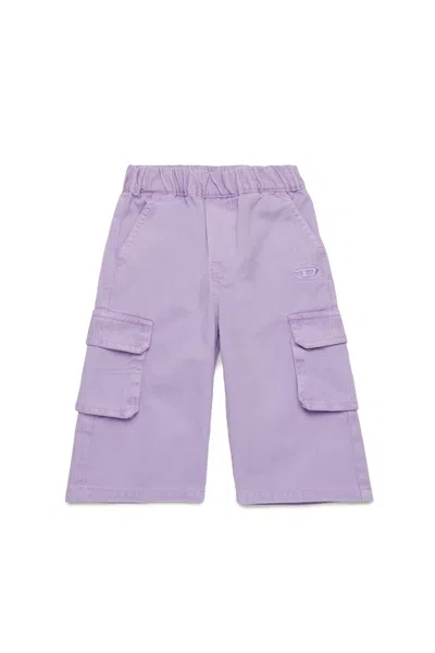 Diesel Twill Cargo Pants In Violet
