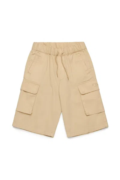 Diesel Kids' Pargy Shorts In Beige