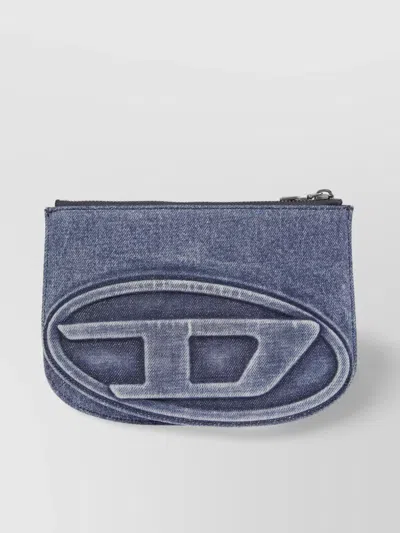 Diesel Twin Denim Texture Shoulder Bag With Detachable Strap