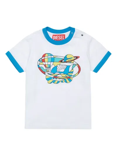 Diesel Babies' Twirb Graphic-print T-shirt In White