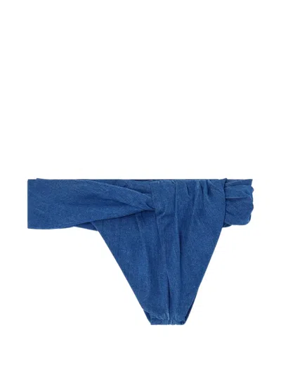 Diesel Twisted Hot Pants In Denim In Blue