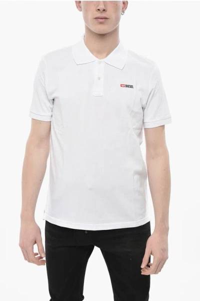 Diesel Two-button Cotton Pique Polo T-smith-div In White