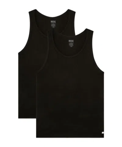 Diesel Two-piece Round Neck Vest In Black