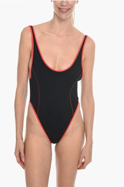 Diesel Two-tone Bfsw-kaylas One Piece Swimsuit In Black