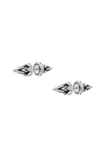 Diesel Two-tone Brass Stud Earrings In Metallic