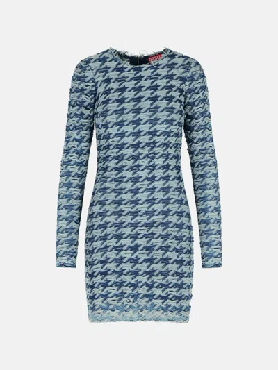 Diesel Two-tone Cotton Dress In Blue