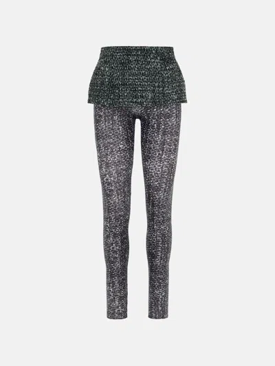 Diesel Two-tone Polyester Blend Leggings In Gray