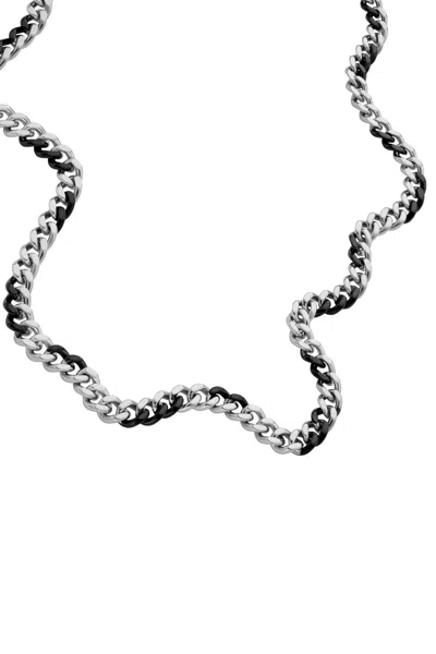 Diesel Two-tone Stainless Steel Chain Necklace In Metallic
