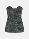 Diesel Two-tone Wool Blend Top In Gray