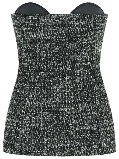 Diesel Two-tone Wool Blend Top Women In Black