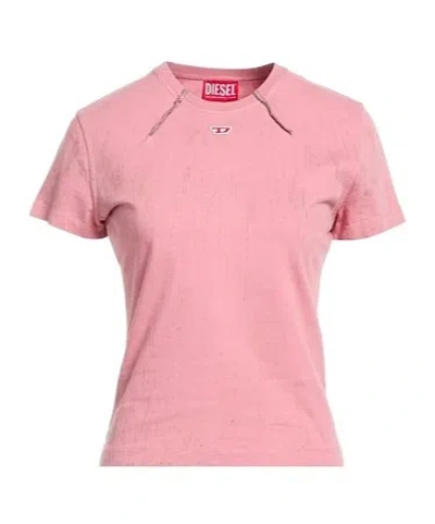 Diesel Two-color Printed T-shirt In Pink