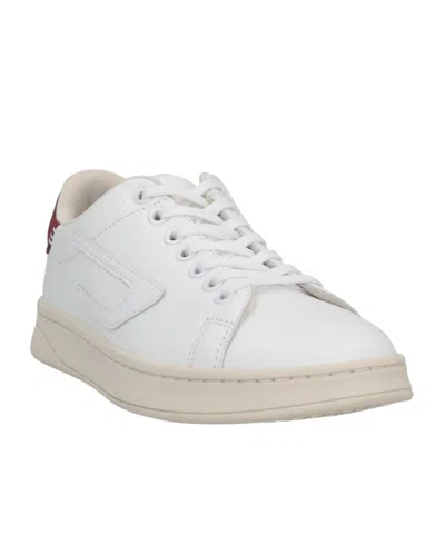 Diesel Two-tone Low-top Leather Shoes In White
