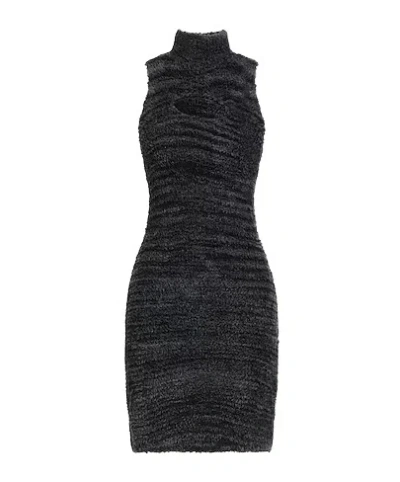 Diesel Two-tone Sleeveless Slim Fit Dress In Black