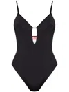 Diesel Logo Jewel Plunge Bodysuit