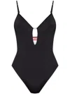 Diesel Logo Jewel Plunge Bodysuit
