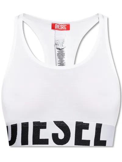 Diesel Bra Ufsb-cotton-race-bralette In White