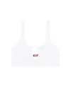 Diesel Ribbed Bralette With Oval D Plaque In White