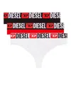 Diesel Ufst-stars Thong (pack Of Three) In Red