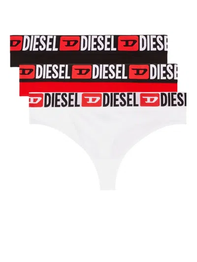 Diesel Ufst-stars Thong (pack Of Three) In Red