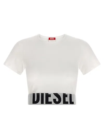 Diesel Uftee-sport-cropped T-shirt In White