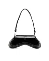 Diesel Curved Black Play Clutch With Glossy Finish And Magnetic Closure In Black