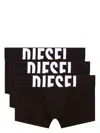 Diesel Three-pack Boxer Briefs In Stretch Cotton In Black