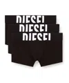 Diesel Three-pack Boxer Briefs In Stretch Cotton In Black