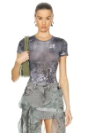 Diesel T-uncski Abstract-print T-shirt In Black & Denim